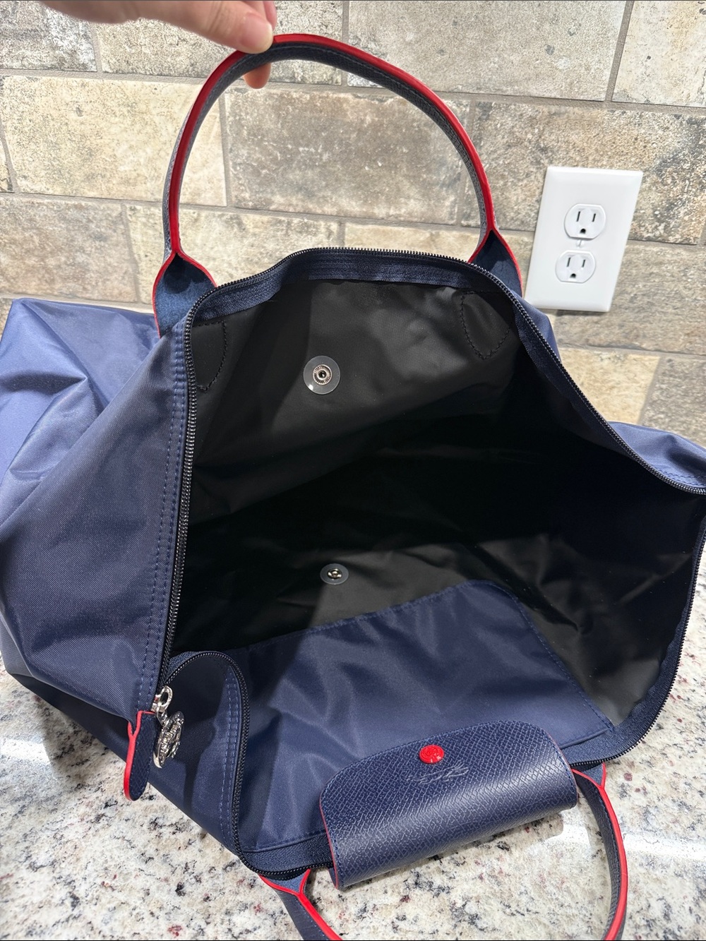 Longchamp Navy Le Pliage Club Extra Large Travel Bag. - Picture 14 of 15